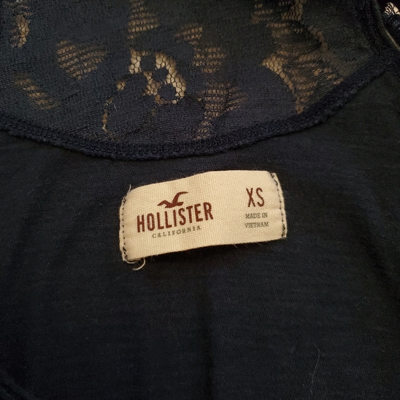 Hollister navy lace racer back sleeveless tank top XS - Picture 3 of 4